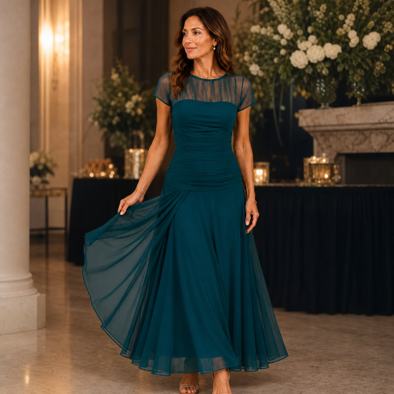 Camilla Della Valle™ Elegancka zwiewna sukienka na wyjątkowe okazje