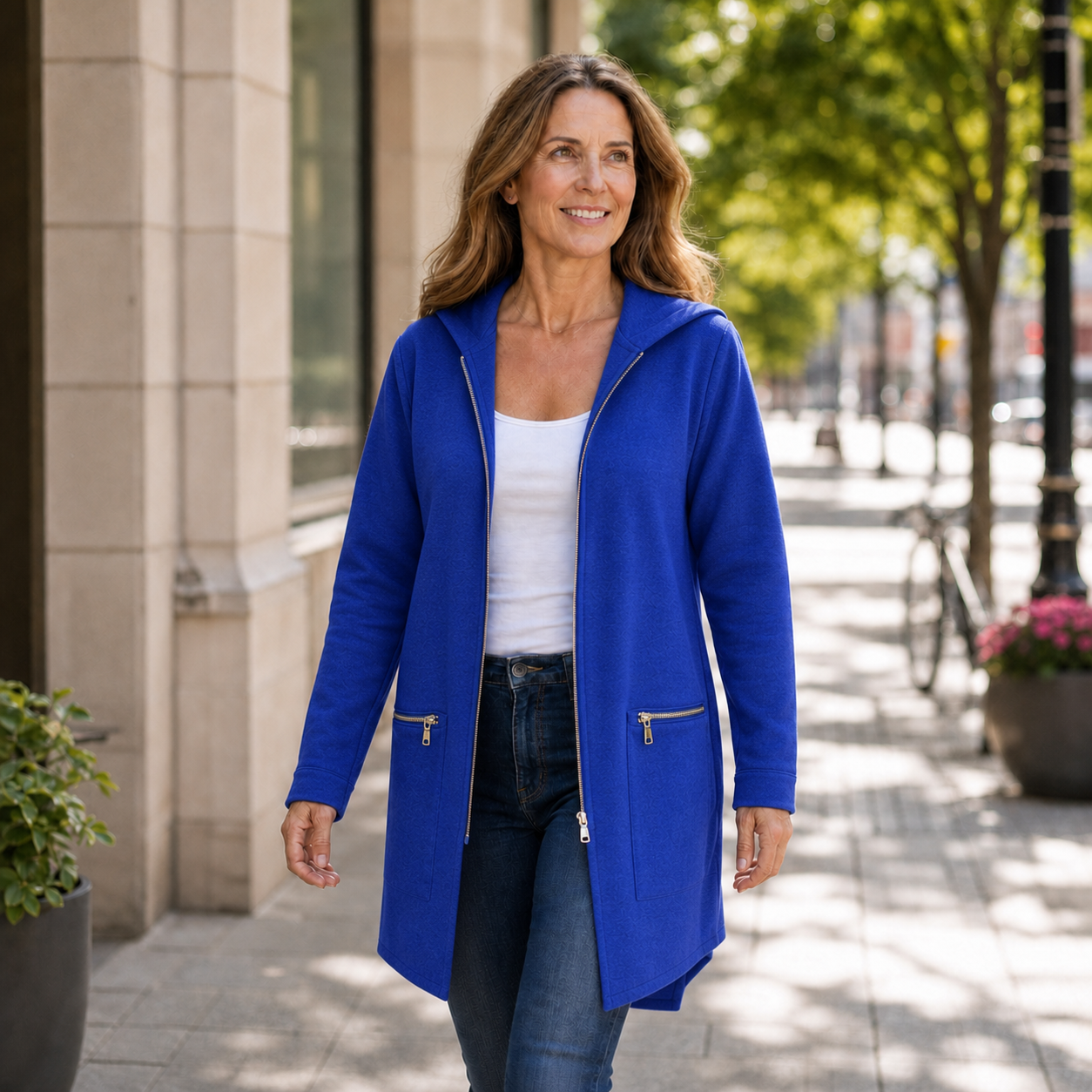 Candida Barchetti™ Bluza z kapturem i zamkiem na co dzień