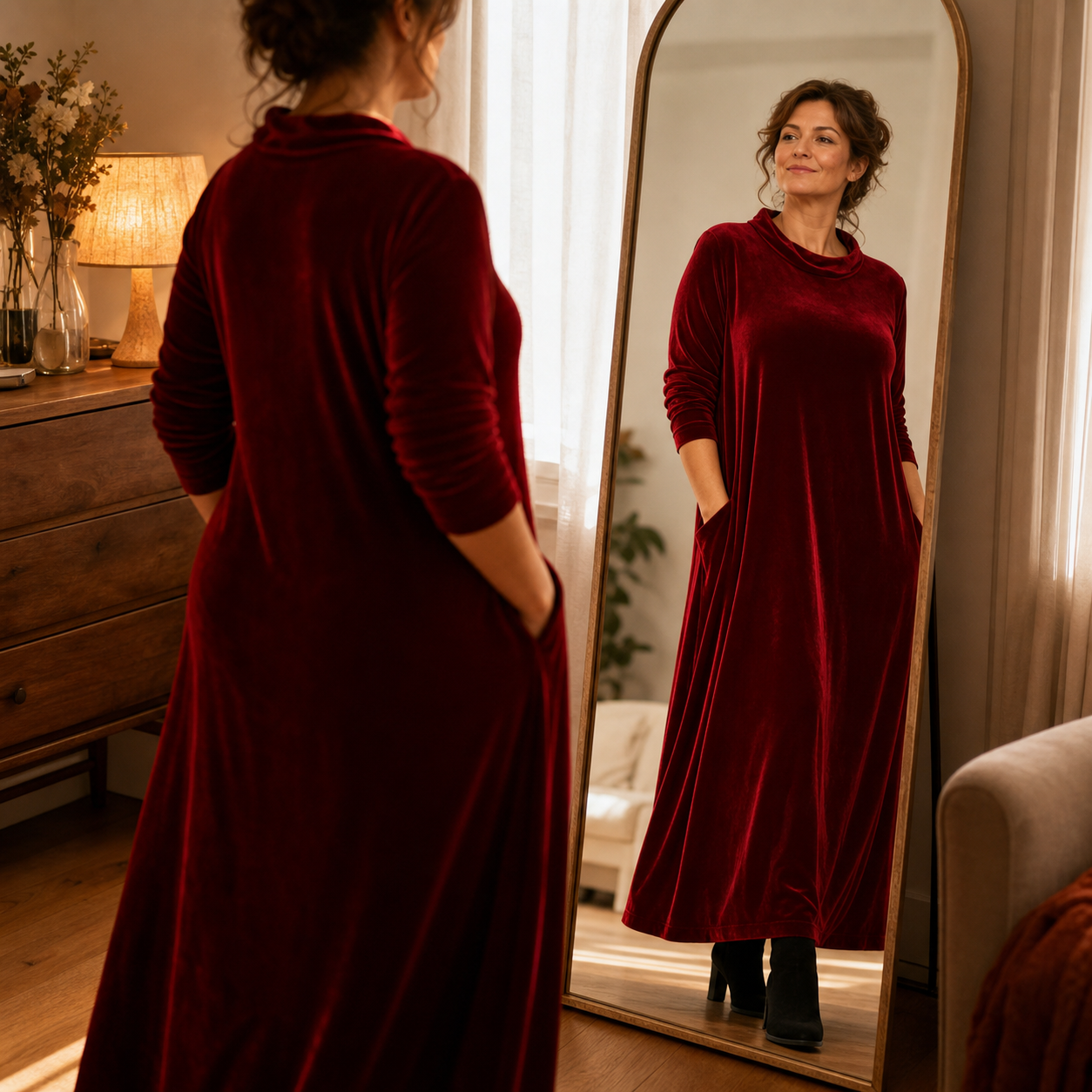 Candida Manganelli™ Przytulna sukienka maxi na co dzień