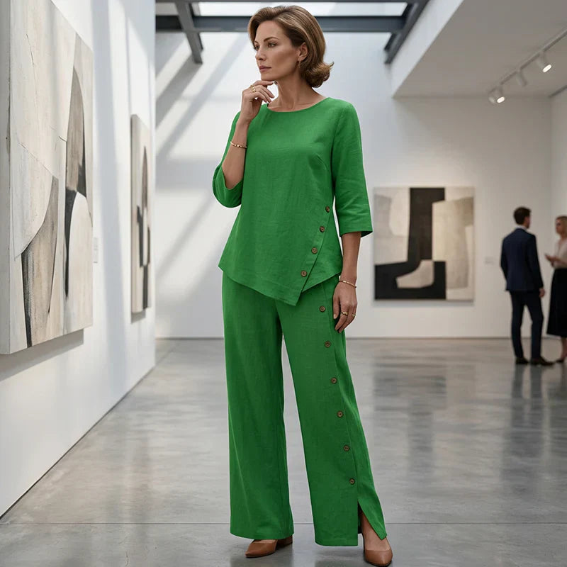 Caterina Fabbri™ Komplet damski z szerokimi spodniami