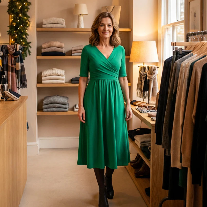 Costanza Chic Midi Dress - seventh gallery view showcasing dress details
