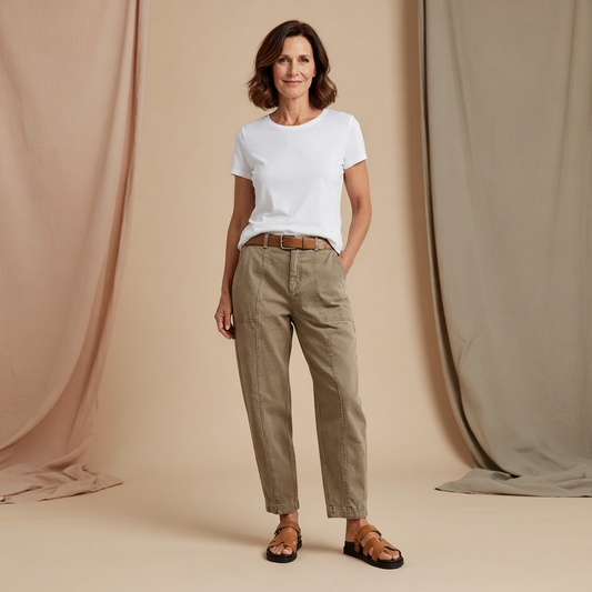 Daniela Testa™ Casualowe spodnie utility z wysokim stanem