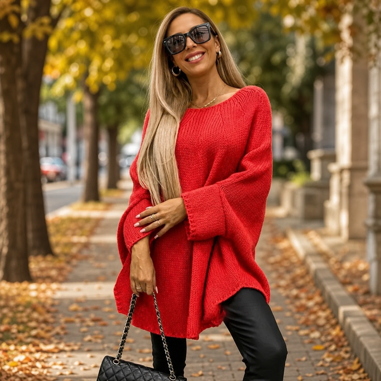 Debora Bartolomei™ Przytulny sweter z kapturem dla eleganckiej ciepłoty