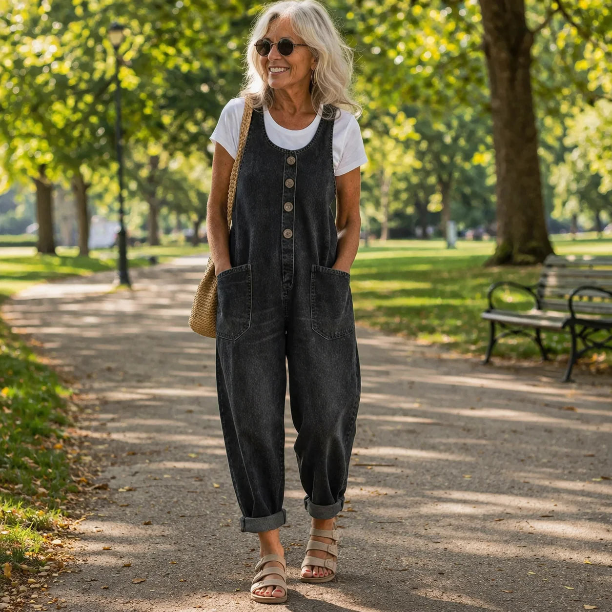 Diana Casual Denim Combo - alternate angle view of denim combo set
