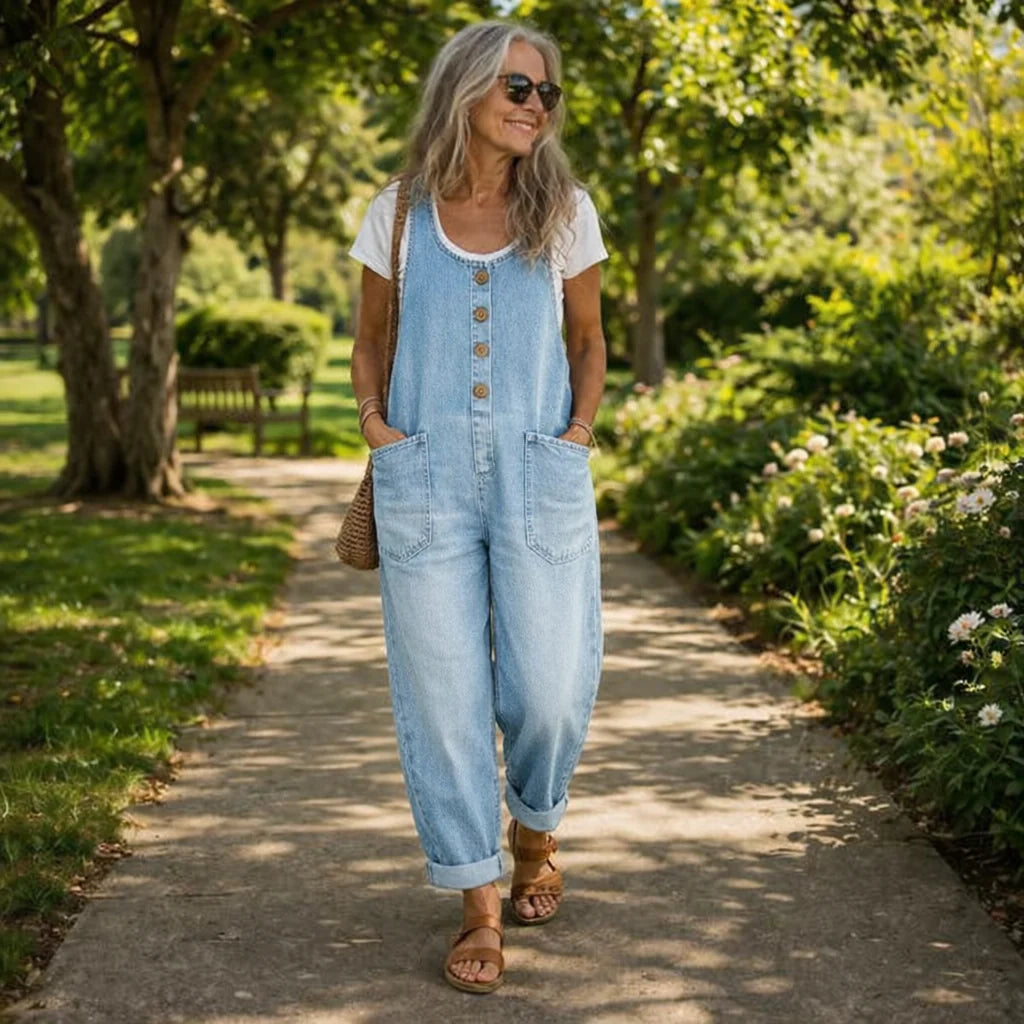 Diana Casual Denim Combo - back view of denim combo set