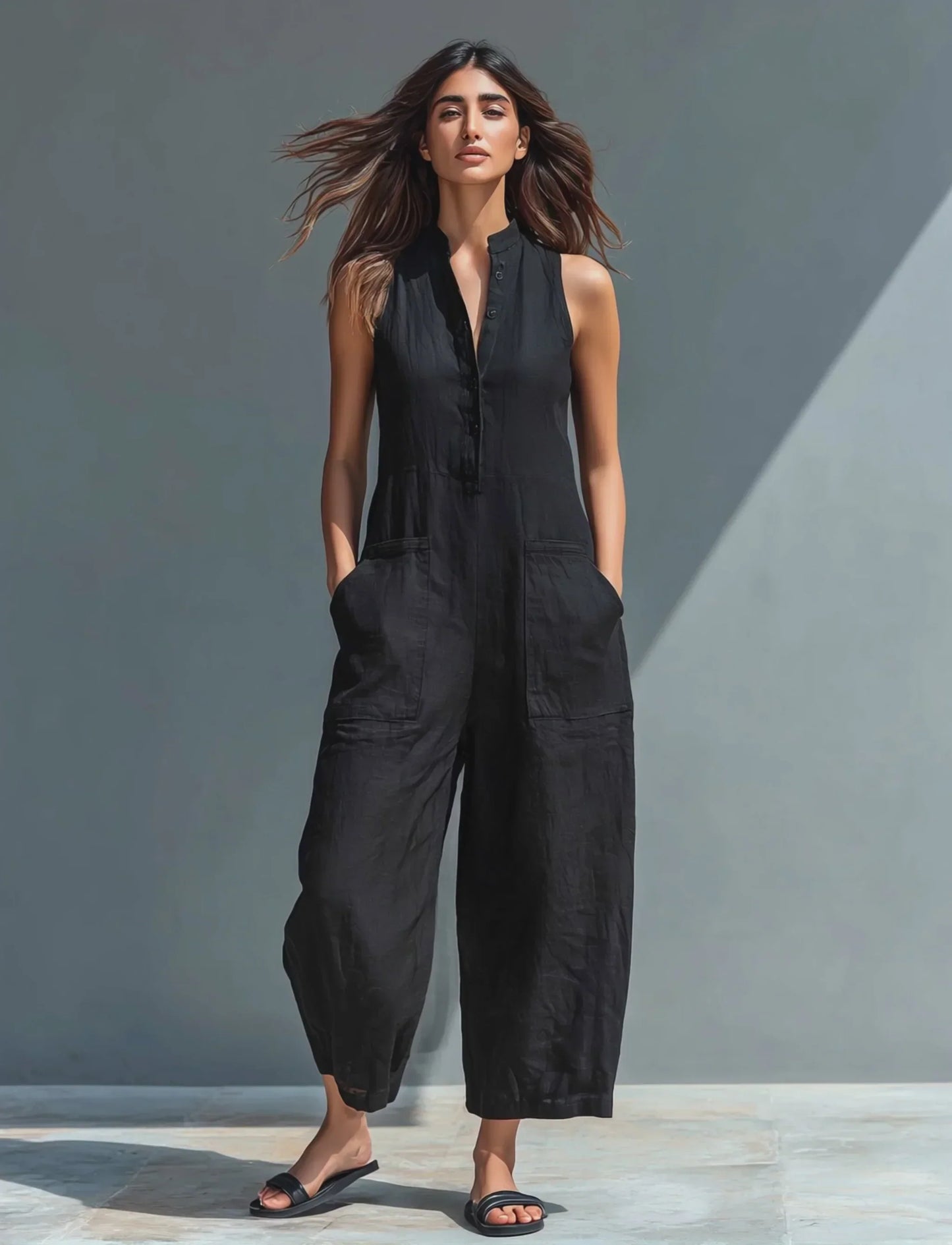 Doriana Belmonte Breezy One-Piece Jumpsuit - main front view of comfortable jumpsuit