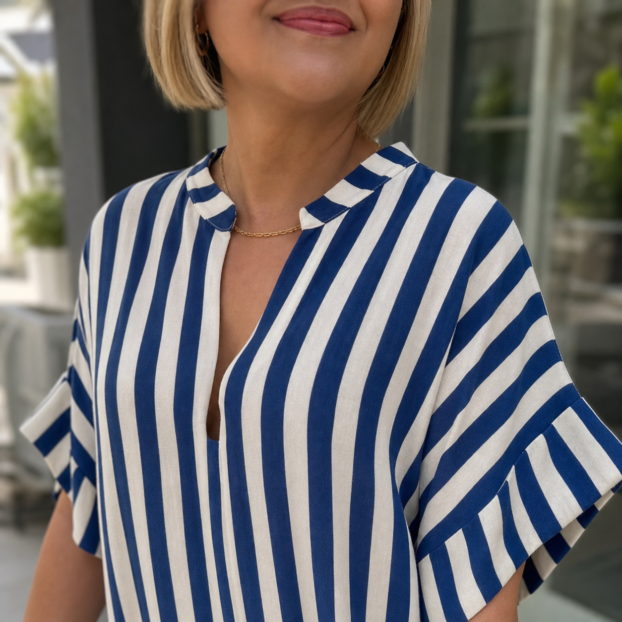 Elettra Zenari™ Elegancka sukienka w paski boho maxi na każdą okazję