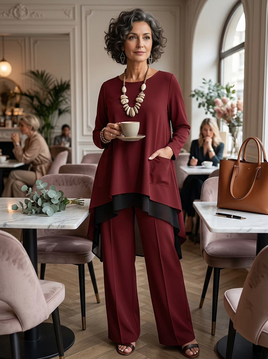 Fausta Aloisi™ Skoordynowany dwuczęściowy komplet dla bezwysiłkowego stylu