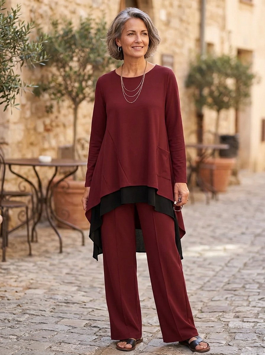 Fausta Aloisi™ Skoordynowany dwuczęściowy komplet dla bezwysiłkowego stylu