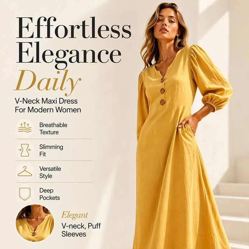 Felicia Felicia Brambati Versatile V-Neck Dress - main front view of women's casual dress