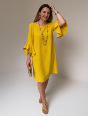 Fiorella Albanese™ Elegancka sukienka midi mini z falbaniastymi rękawami