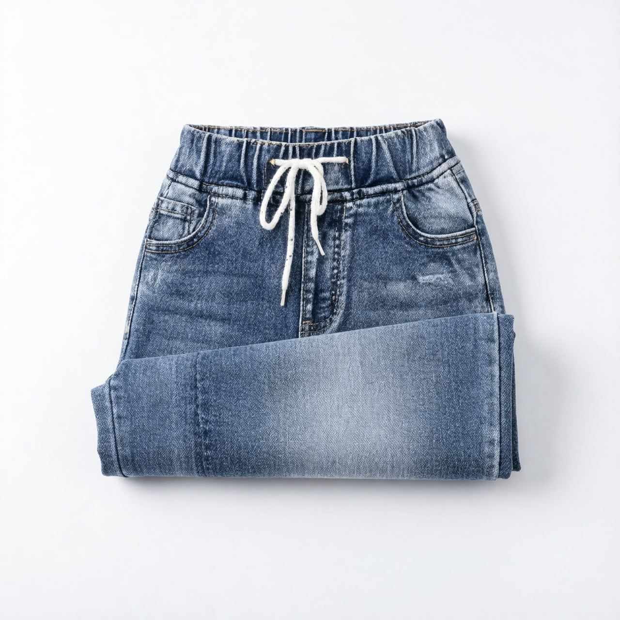 Flaminia Brentani™ Casualowe jeansy 3/4 z wysokim stanem i sznurkiem
