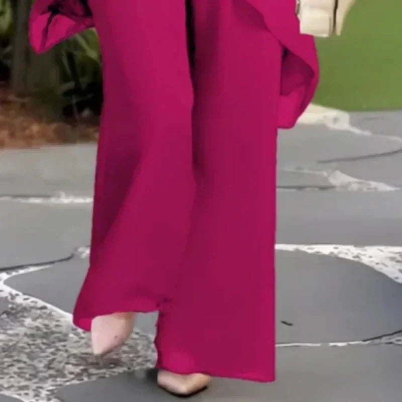 Flavia Sinetti Elegant Asymmetrical Top Wide-Leg Pants - gallery view 08