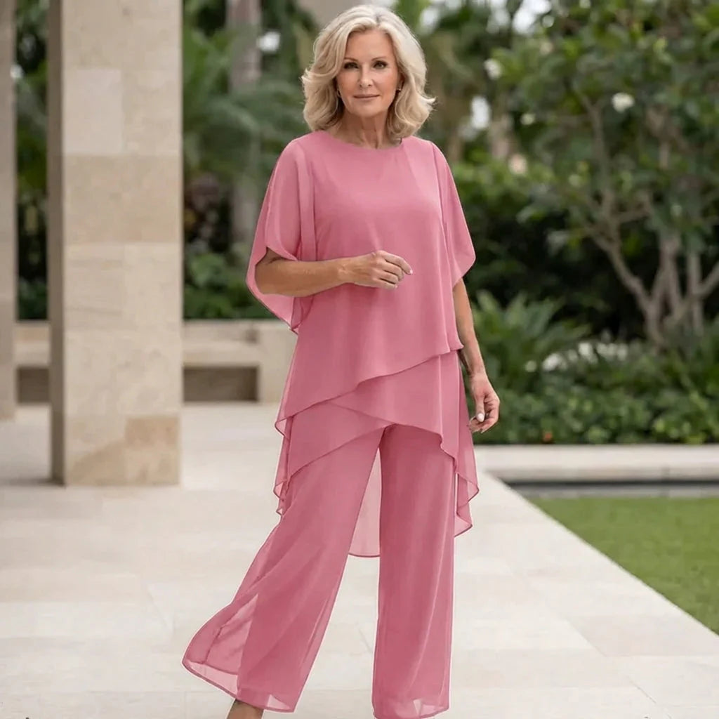Flavia Sinetti Elegant Asymmetrical Top Wide-Leg Pants - gallery view 11
