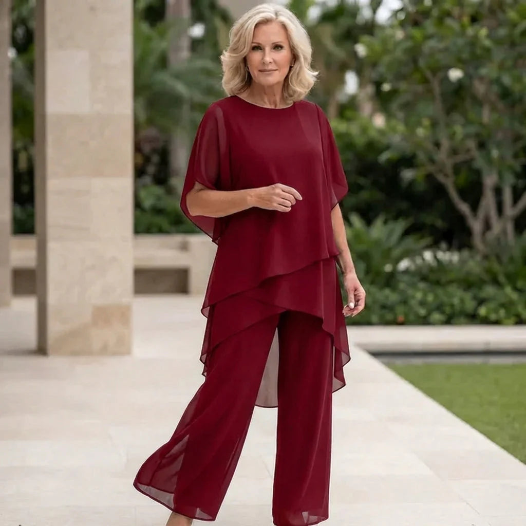Flavia Sinetti Elegant Asymmetrical Top Wide-Leg Pants - gallery view 12