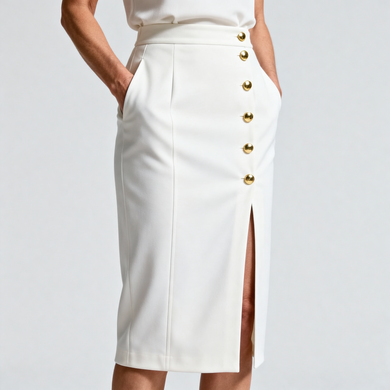Floriana Brunelli™ Elegancka sukienka midi z bocznym rozcięciem