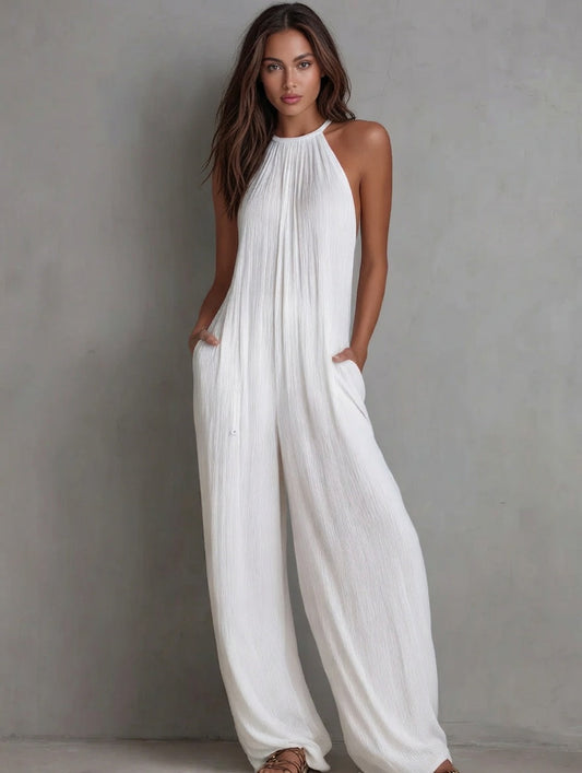 Franca Bianco™ Kombinezon z szerokimi nogawkami relaxed fit