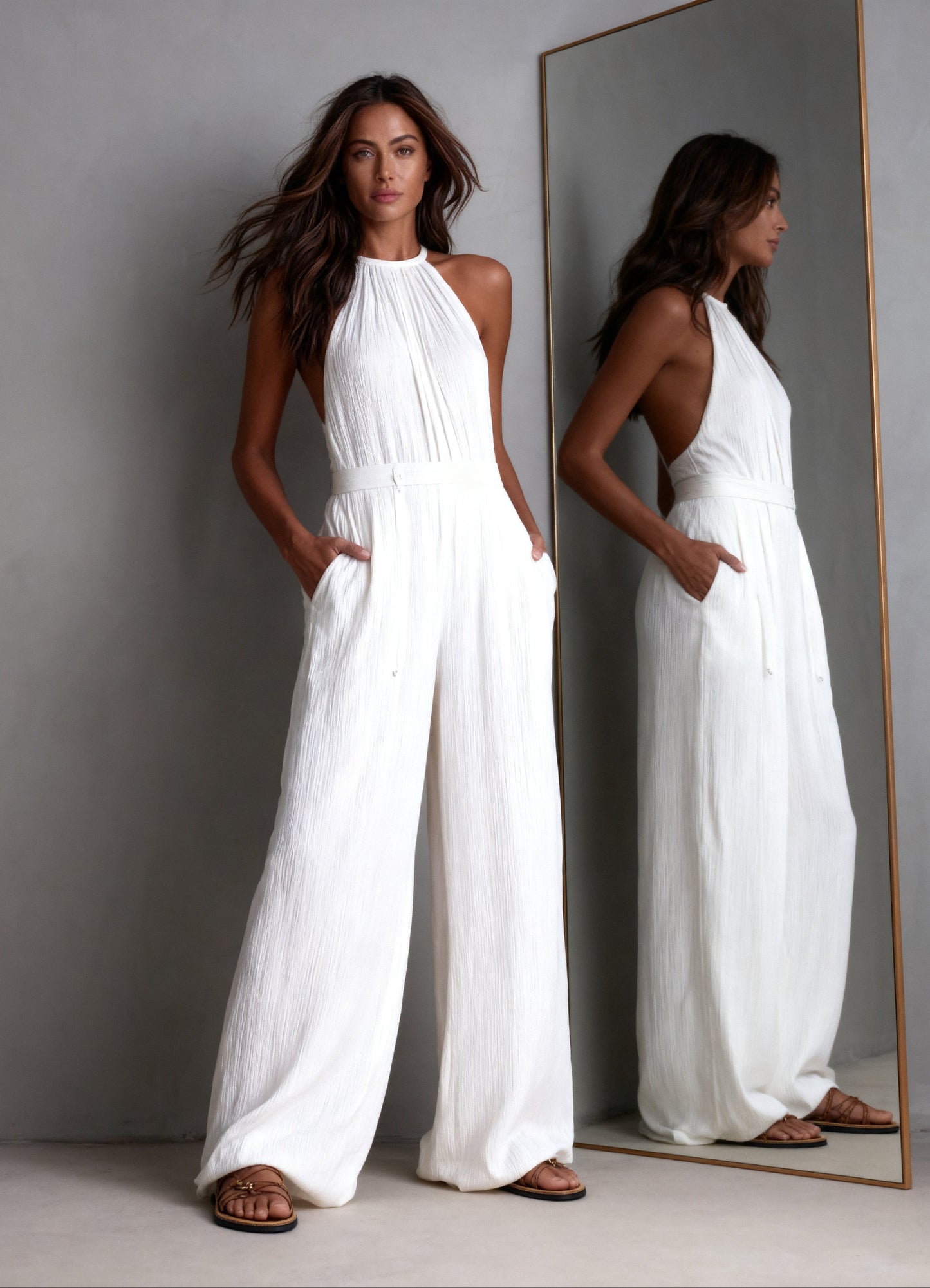 Franca Bianco™ Kombinezon z szerokimi nogawkami relaxed fit