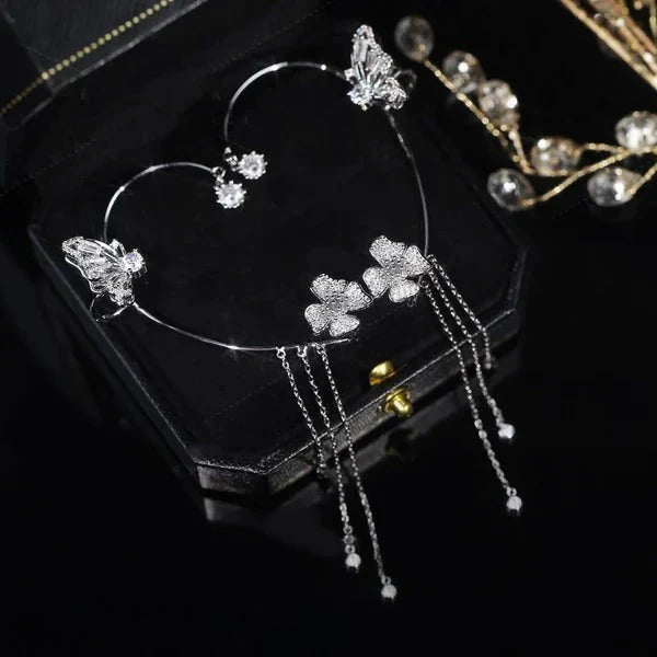 FringeZirPro Elegant Fringe Zircon Earrings - earring fringe movement detail