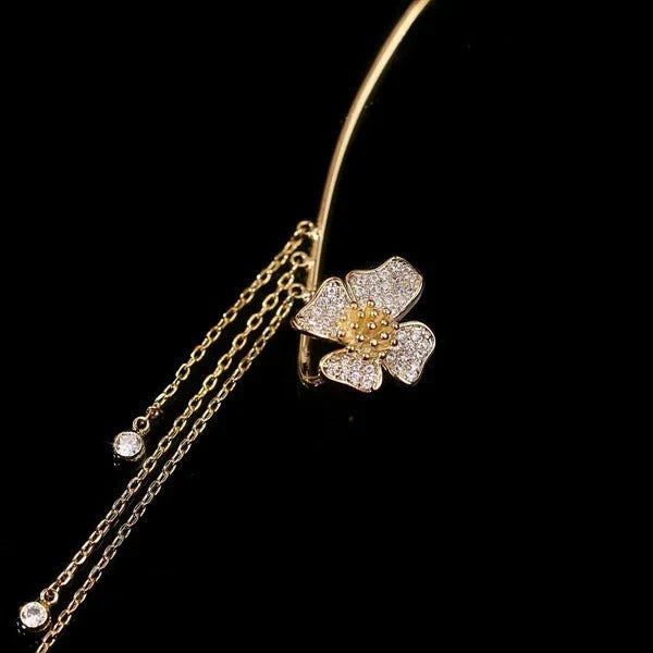 FringeZirPro Elegant Fringe Zircon Earrings - close-up fringe strand detail