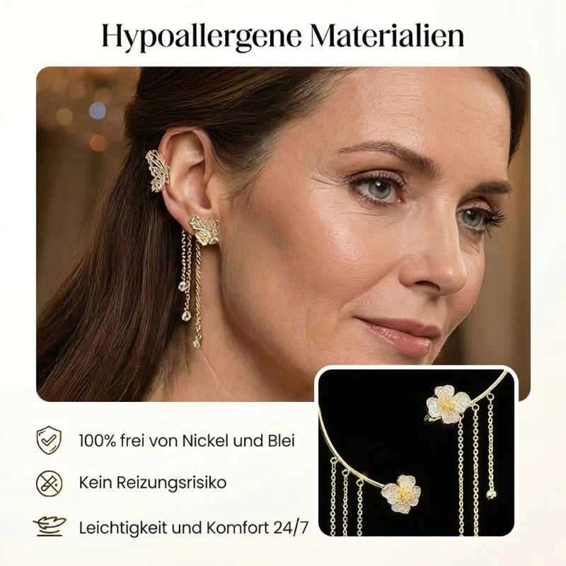 FringeZirPro Elegant Fringe Zircon Earrings - lifestyle shot with outfit pairing