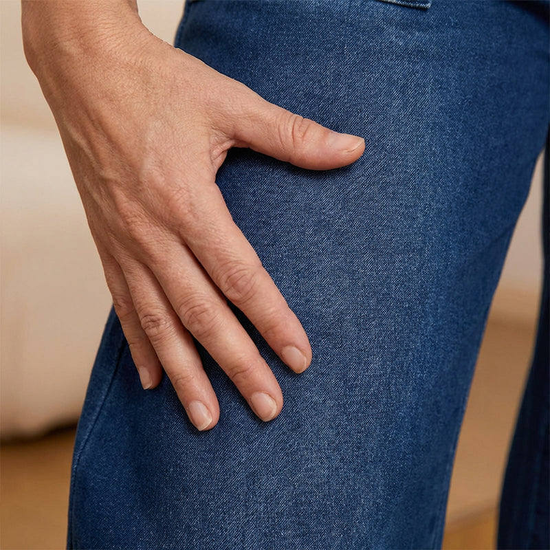Gelsomina Rapuano™ Wygodne jeansy wide leg ze sznurkiem na co dzień