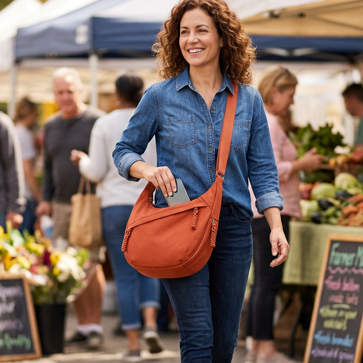 CompactCarry Pro™ minimalistyczna nylonowa torba crossbody