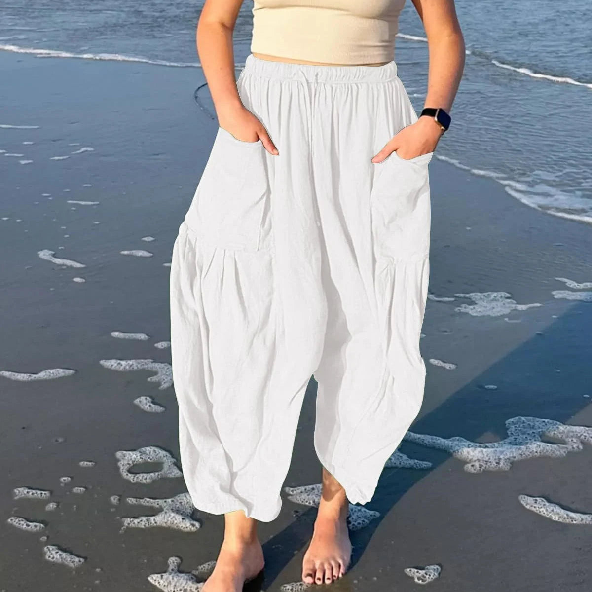 Giuseppina Mancini Breathable Wide Leg Linen Pants - gallery view 24