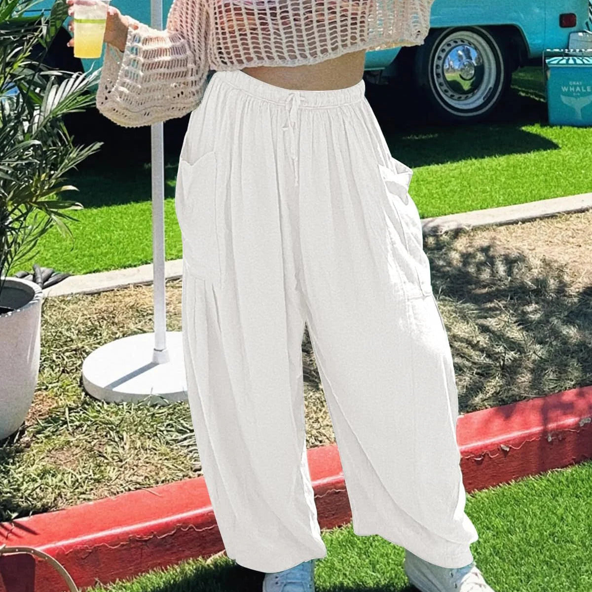 Giuseppina Mancini™ Giuseppina Mancini™ Breathable Wide Leg Linen Pants - gallery image 26