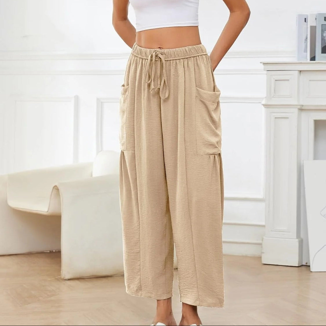 Giuseppina Mancini Breathable Wide Leg Linen Pants - main front product view