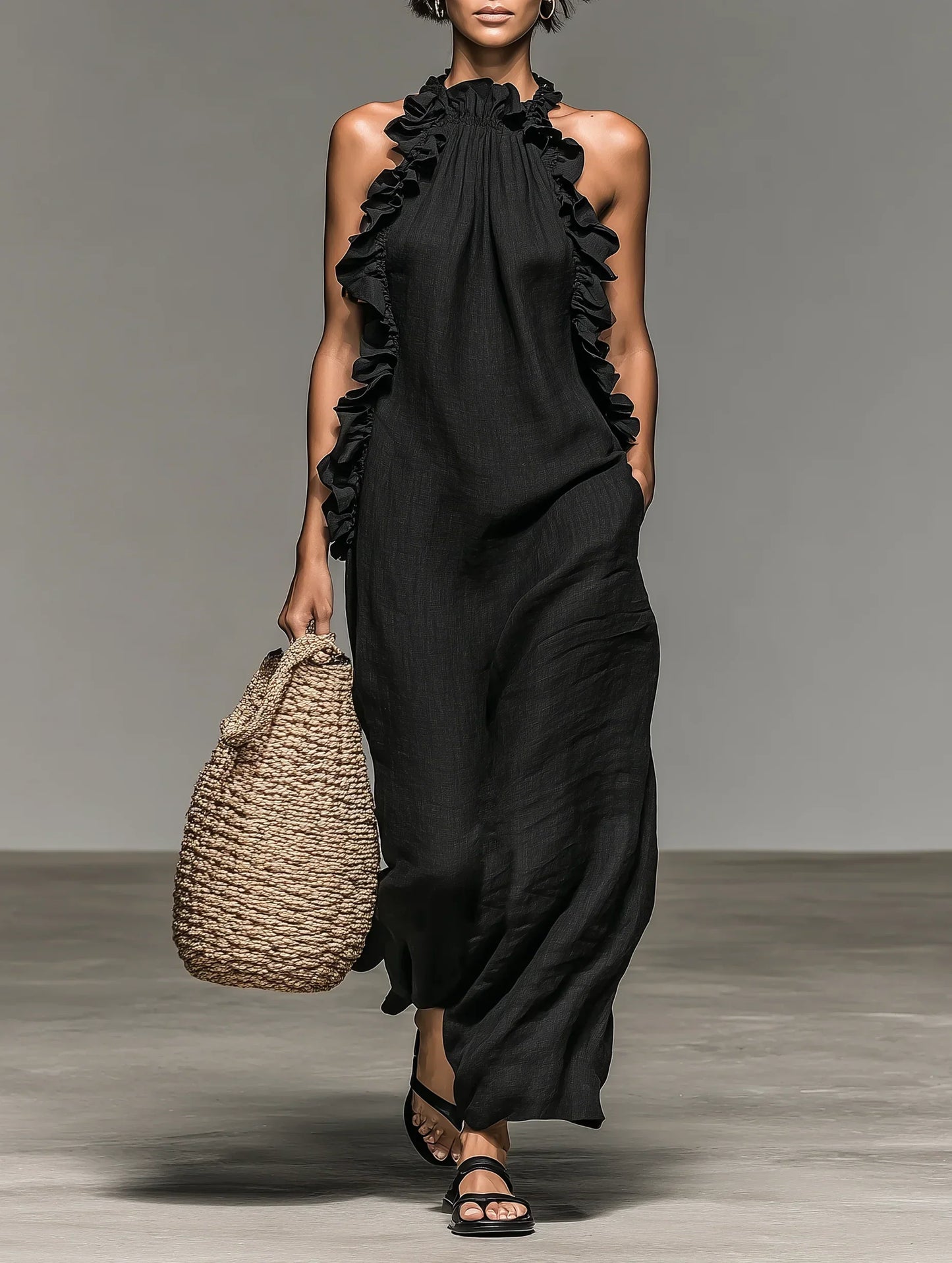 Gladys™ Ruffled Maxi Dress - main product view of ruffled lightweight maxi dress