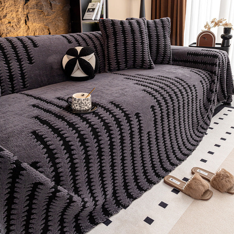 GripPlush Soft Grip Sofa Protector - color and finish detail of plush protective sofa cover