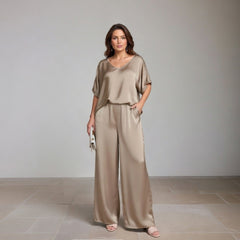 Isabella Caruso™ satynowy komplet loungewear na co dzień