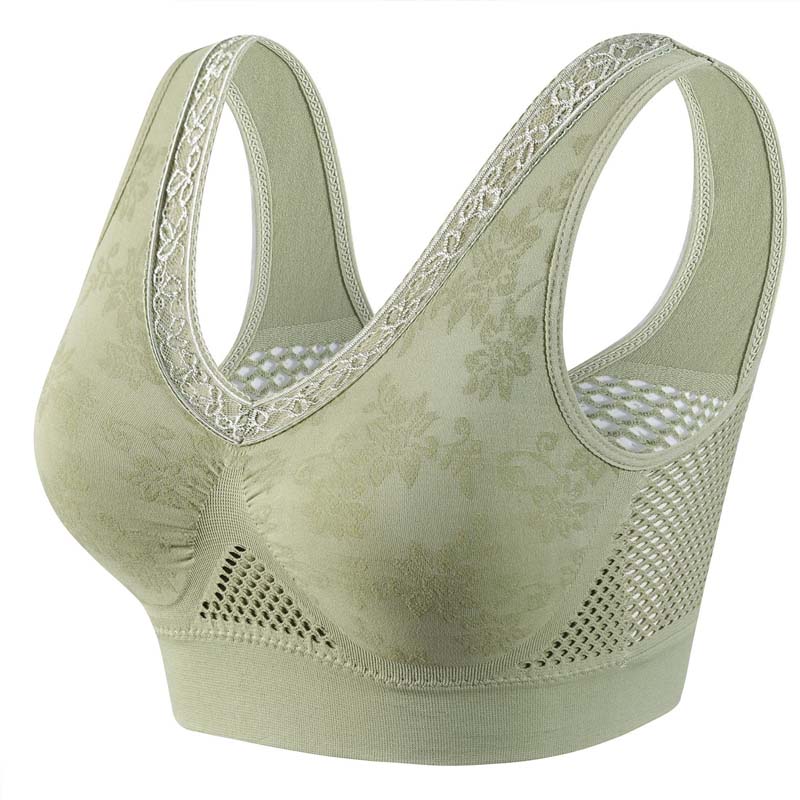 Lacielle Supportive Wireless Lace Bra - lifestyle model photo in supportive wireless lace bra