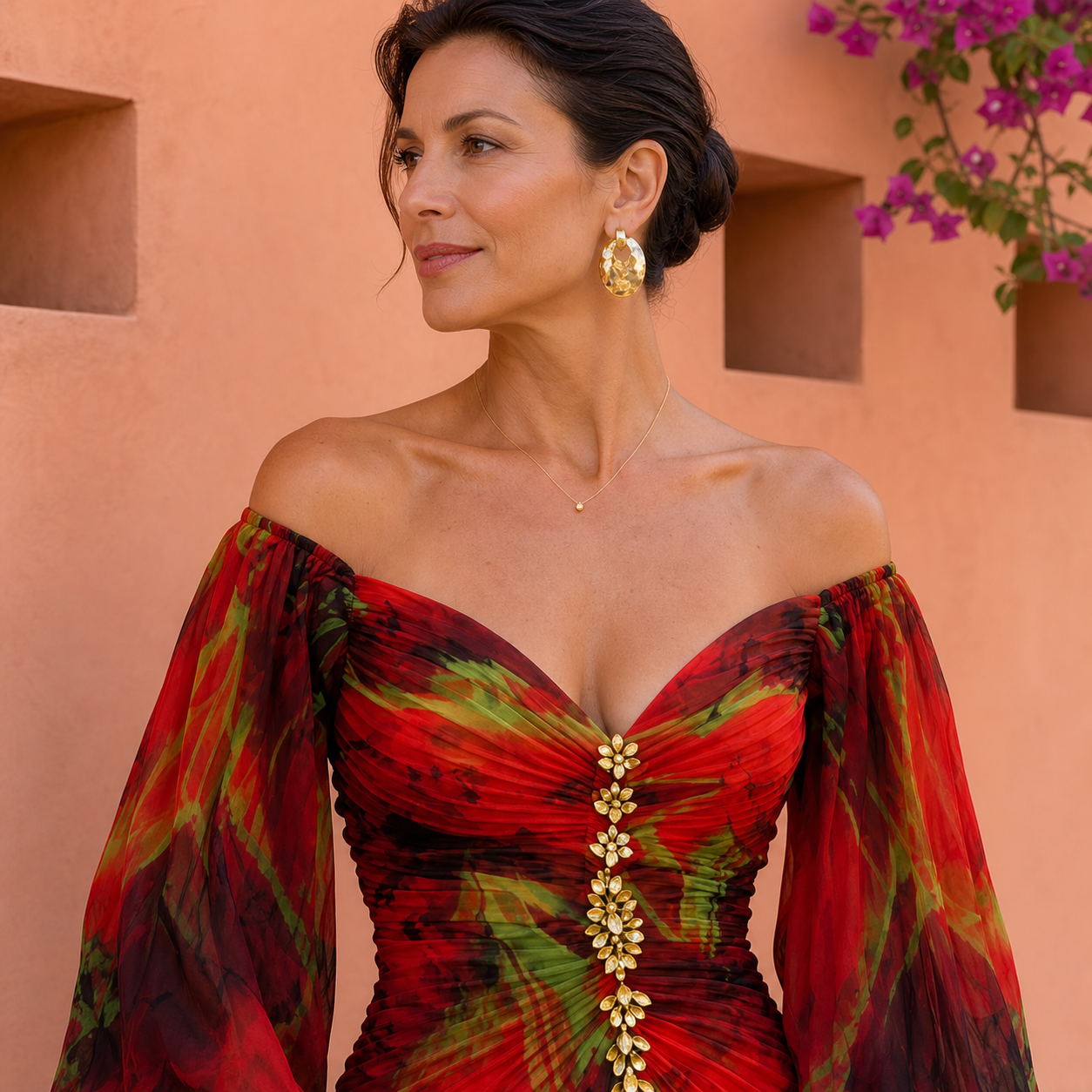 Lara Ambrosino™ Przewiewna sukienka maxi dla bezwysiłkowej elegancji