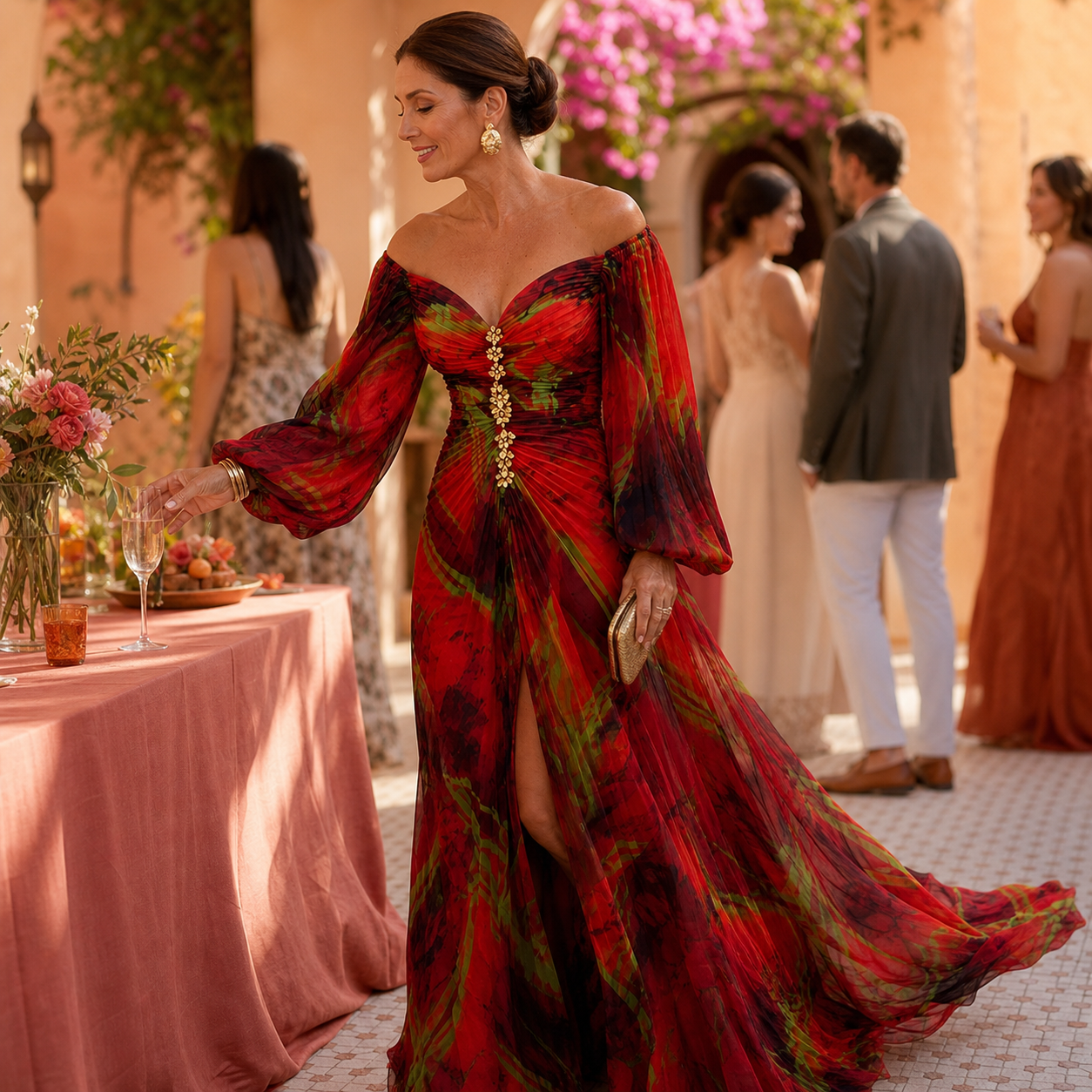 Lara Ambrosino™ Przewiewna sukienka maxi dla bezwysiłkowej elegancji