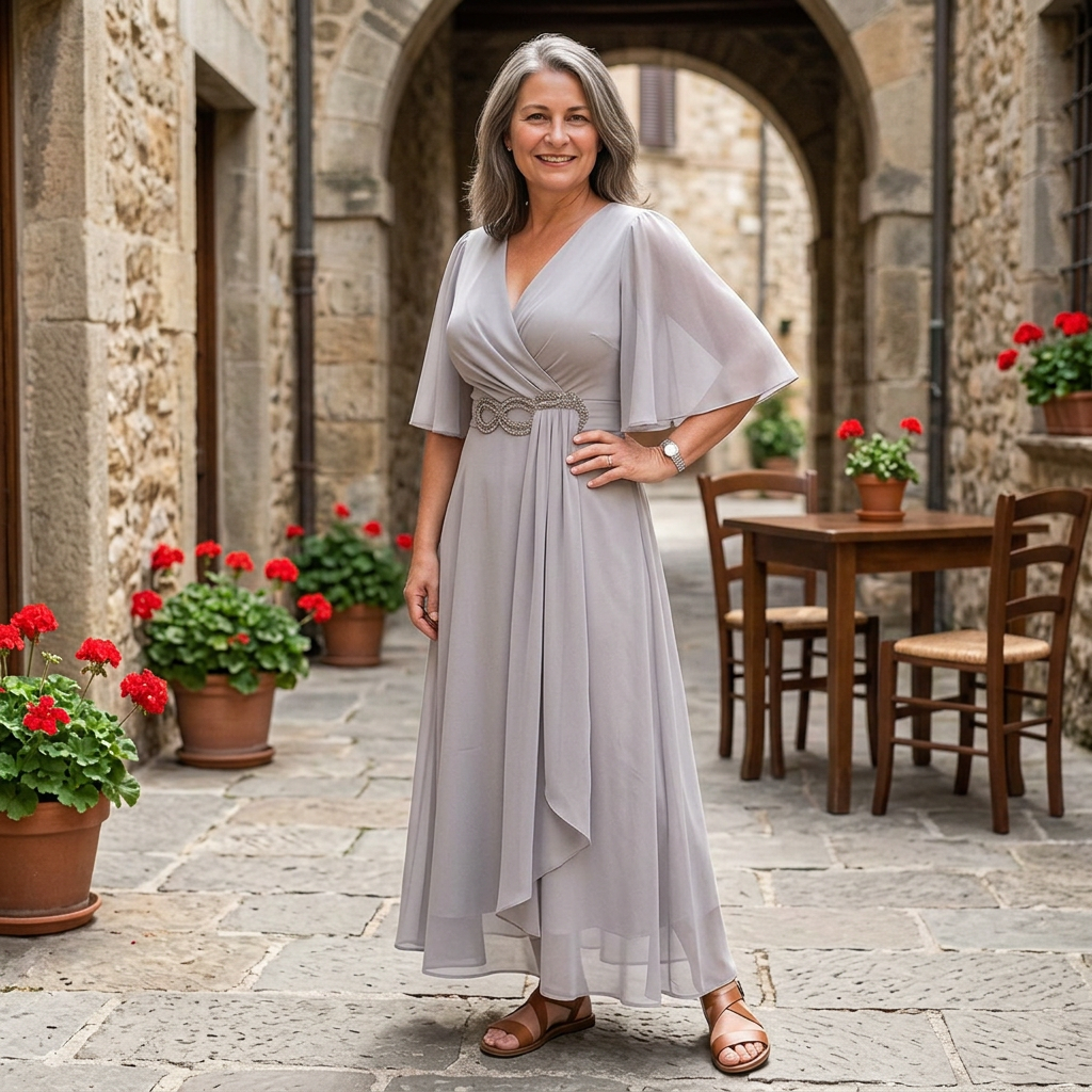 Lara Anastasi™ Elegancka sukienka maxi na lato bez wysiłku