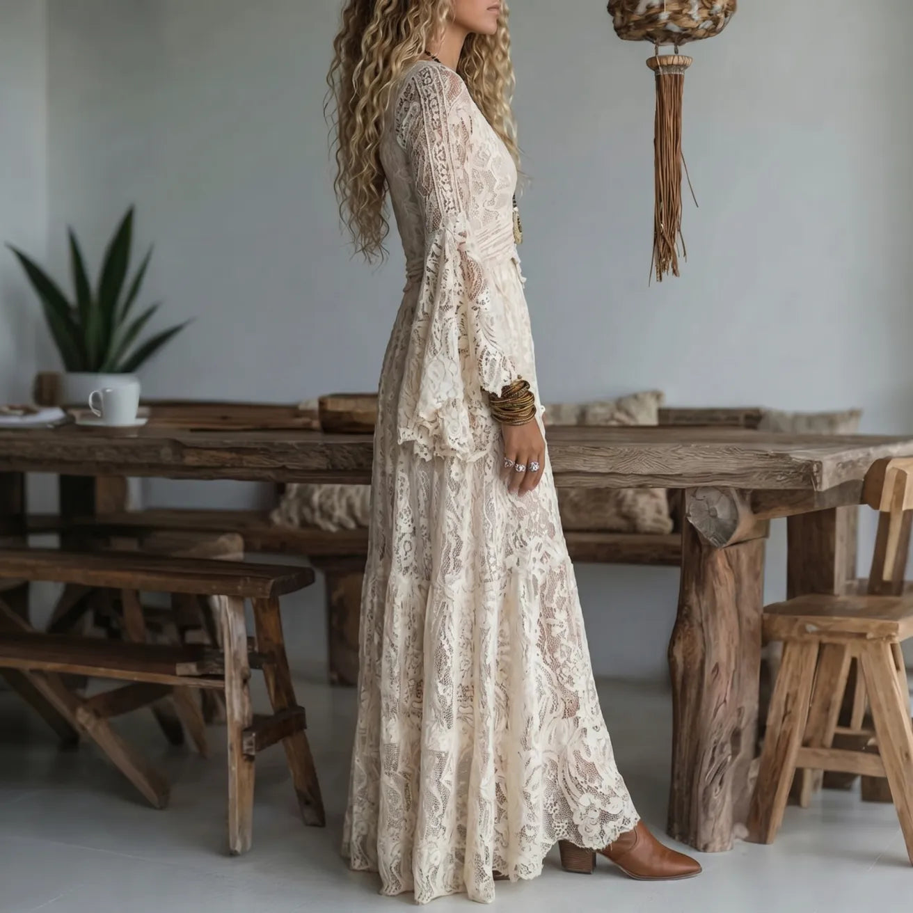 Laura Tafuro™ Elegancka sukienka maxi w kwiaty na ciepłe dni