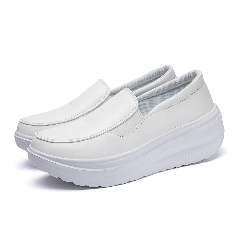 LiftStep Liftstep Pro All-Day Comfort Platform Wedge Sneakers - close-up upper material texture