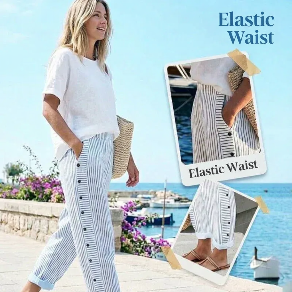 Livia Cherubini™ Spodnie wide leg w paski na co dzień