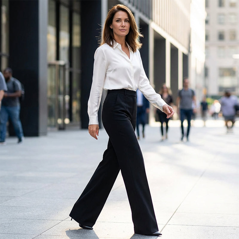 Lorenza Women's High Waisted Slim Formal Pants - styled product content image 3