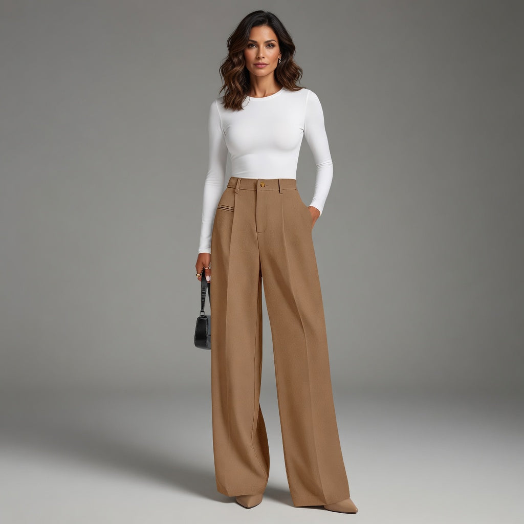 Luana Cilento™ Eleganckie spodnie z szerokimi nogawkami na cały dzień