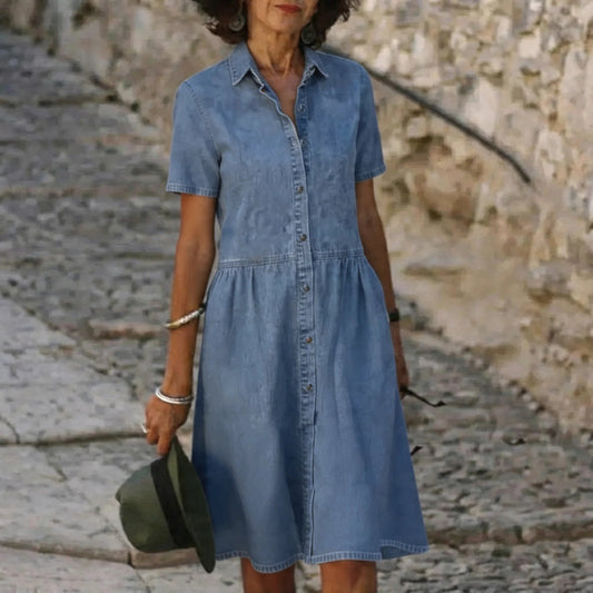 Lucia Everyday Denim Dress - front view main product shot