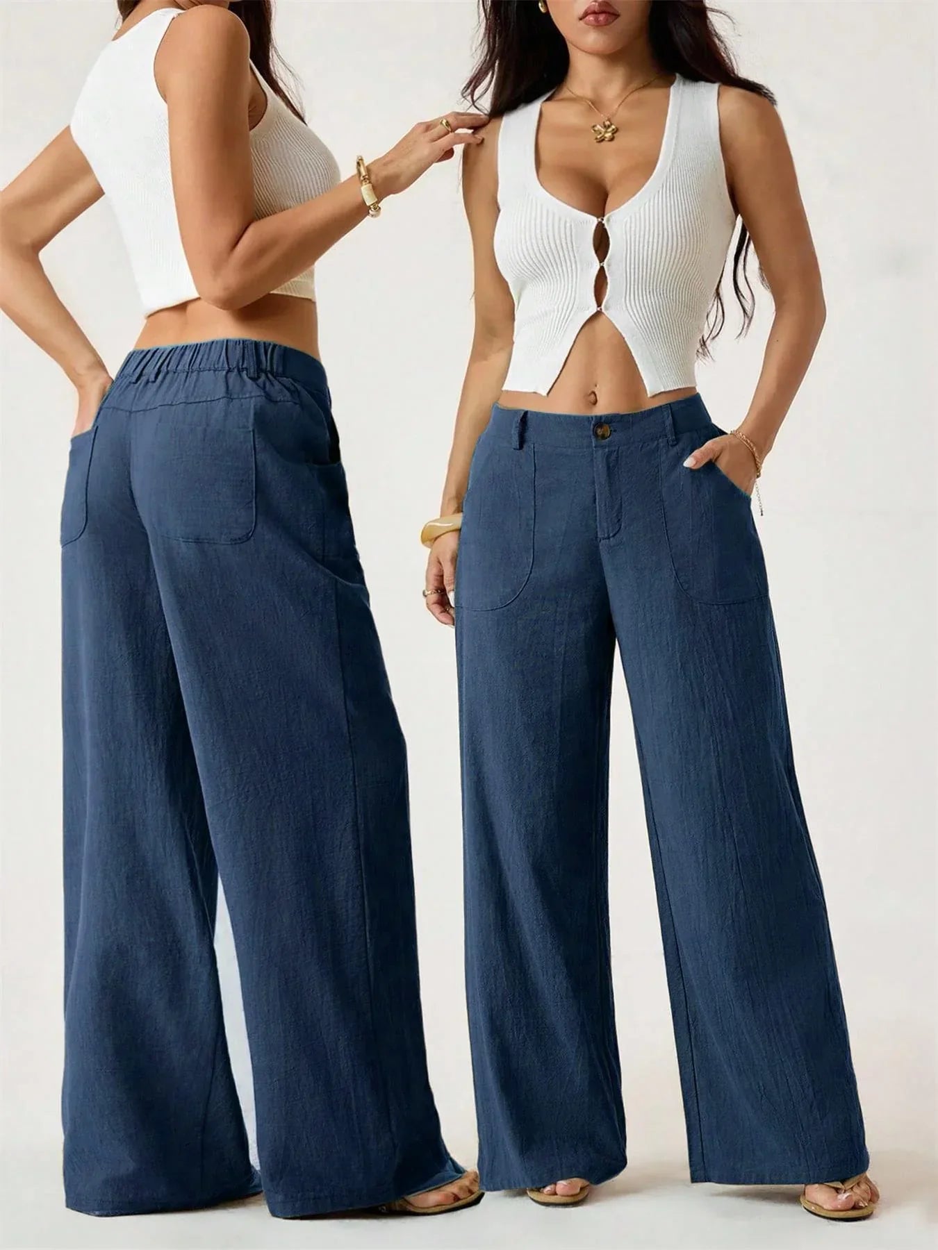 Lucilla Cimino™ Lekkie spodnie wide-leg na letnie stylizacje