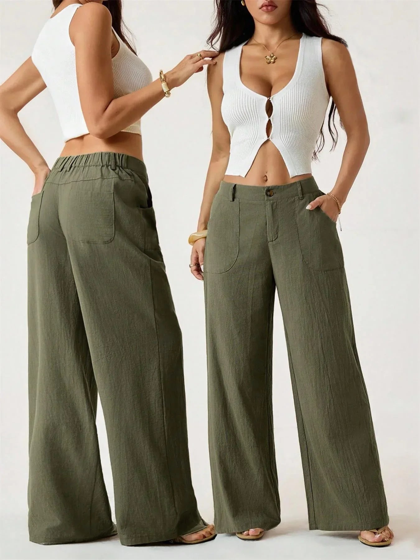 Lucilla Cimino™ Lekkie spodnie wide-leg na letnie stylizacje