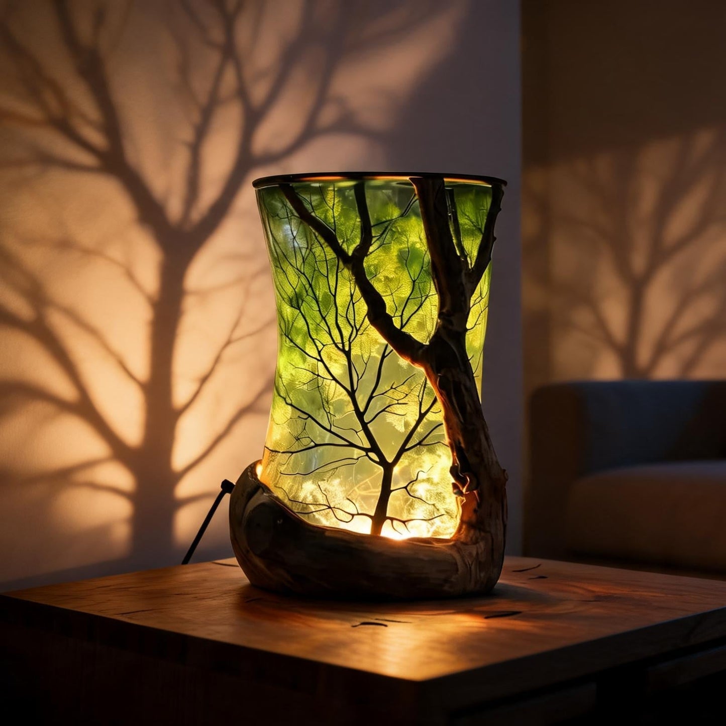 Lumevelle™ Nastrojowa lampa dekoracyjna z motywem zaczarowanego lasu