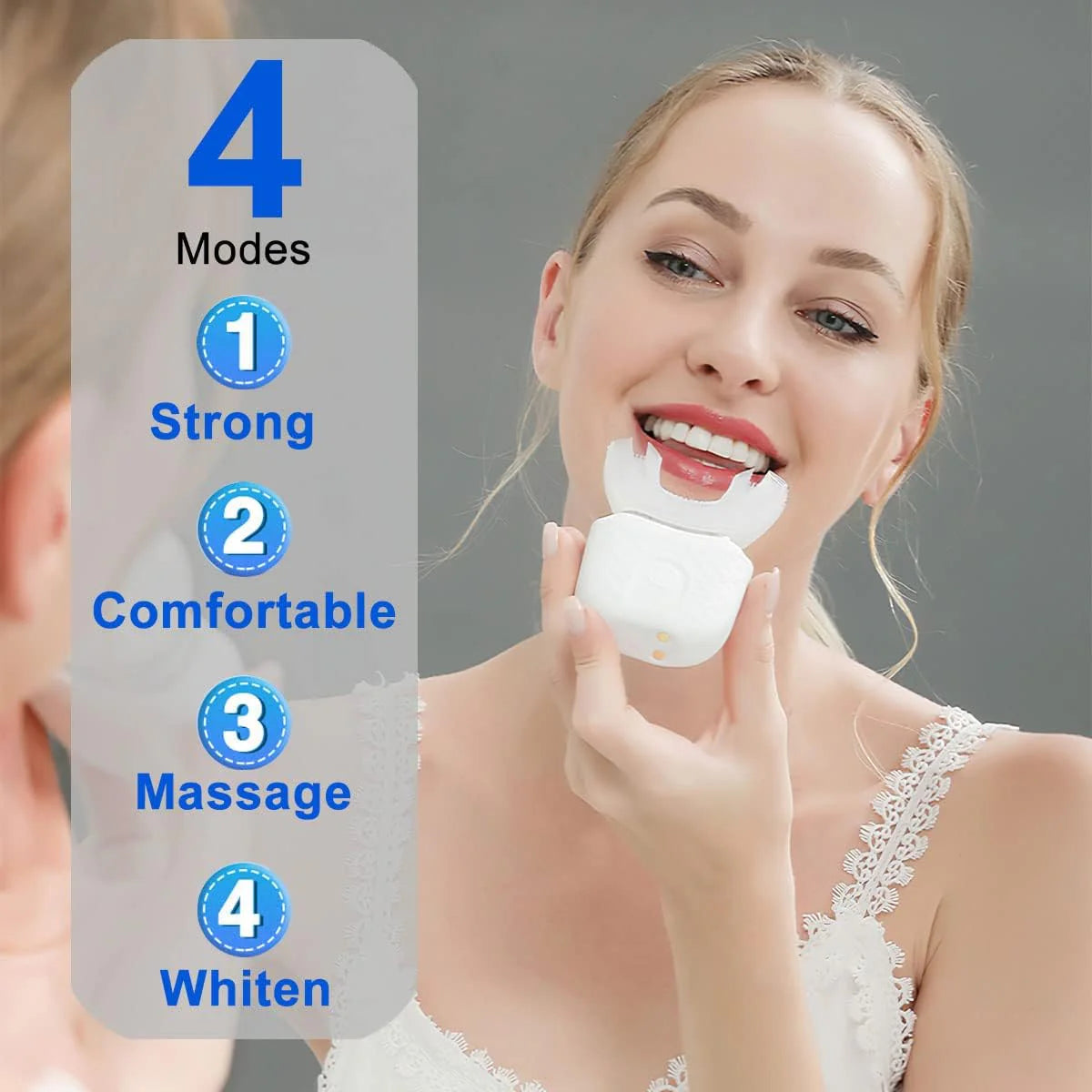 Lumivane Adult U-Shape Electric Toothbrush - feature highlight and design view