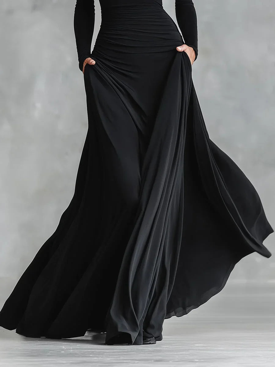 Marcella Cagnolati™ Elegancka falująca sukienka wieczorowa maxi
