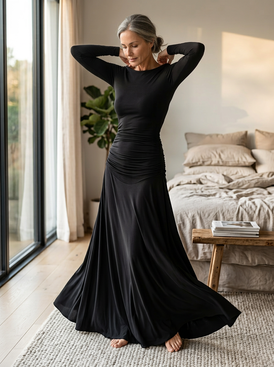 Marcella Cagnolati™ Elegancka falująca sukienka wieczorowa maxi