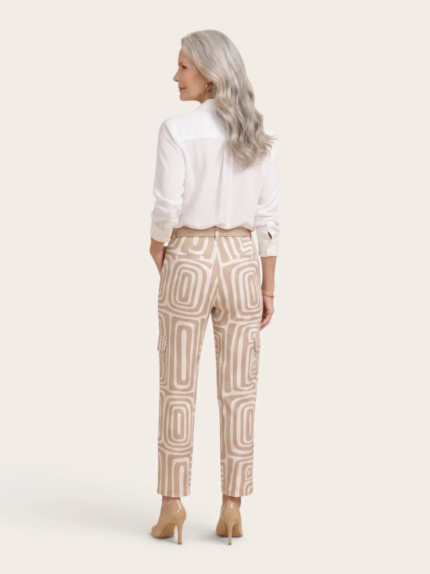 Marcella Ricciardi™ Komplet damski z koszulą i spodniami wide leg na każdą okazję